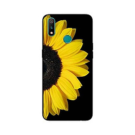 Ốp Lưng in cho Realme 3 Pro Mẫu Hoa Hướng Dương Nền Đen - Hàng Chính Hãng