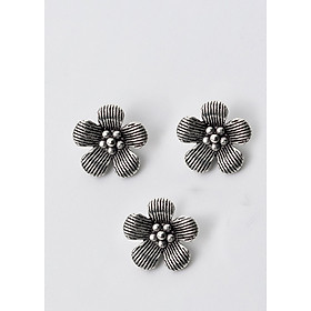 Combo 3 cái charm bạc hình hoa năm cánh mặt treo - Ngọc Quý Gemstones