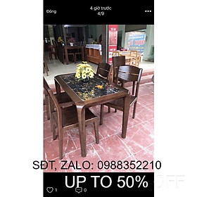 Bàn ăn gỗ sồi xám 4 ghế