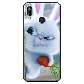 Ốp in cho Huawei Nova 3E Thỏ Trắng Nhăn Mặt - Hàng chính hãng