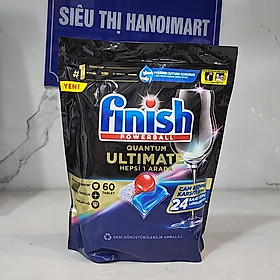 Viên rửa chén bát Finish Quantum cap cấp 60 Viênchỉ 1 viên cho 1 lần rửa, không cần muối hay nước bóng