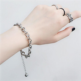 Vòng đeo tay xích dư thả hạt chuỗi chain titan