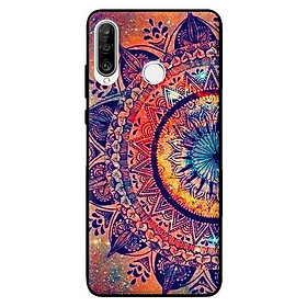 Ốp lưng in cho Huawei P30 Lite Hoạ Tiết Mandala Đen Cam - Hàng chính hãng