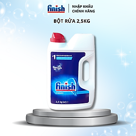Bột Rửa Chén Bát Hương Chanh Finish Classic Power Powder Lemon Sparkle chai 1 kg