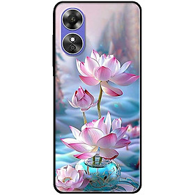 Ốp lưng cho Oppo A54 - A55 - A55s - Oppo A56 5G - Oppo A18 - A38 - A58 - Sen Hồng Bình Xanh - Hàng Chính Hãng