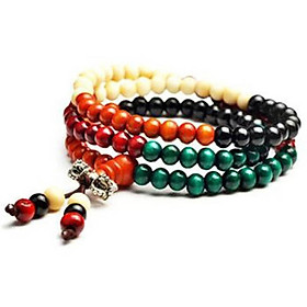 Vòng tay nam, lắc tay nữ, chuỗi hạt đeo tay 108 hạt gỗ đàn hương 6mm phong cách thời trang (tặng 01 dây cuộn cáp)