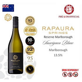 Rượu Vang Trắng New Zealand Rapaura Springs Reserve Marlborough Sauvignon Blanc