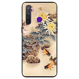 Ốp lưng in cho Realme 5 Mẫu Hoa Và Cá Cam