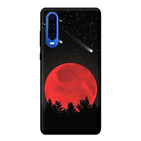 Ốp lưng in cho Huawei P30 mẫu Mặt Trăng Đỏ - Hàng chính hãng