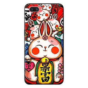 Ốp in cho Oppo A3s Thỏ Trắng Má Đỏ - Hàng chính hãng
