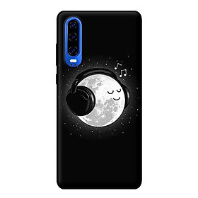 Ốp lưng in cho Huawei P30 mẫu Mặt Trăng Nghe Nhạc - Hàng chính hãng