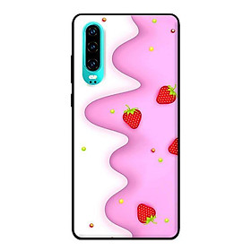 Ốp in cho Huawei P30 Họa Tiết Dâu - Hàng chính hãng