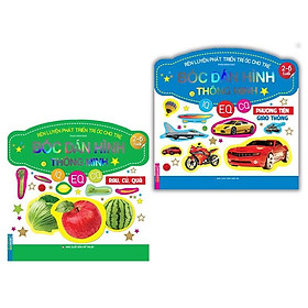 Sách - Bóc Dán Hình Thông Minh IQ EQ CQ - Cho Trẻ 2 - 6 Tuổi - Phương Tiện Giao Thông + Rau Củ Quả - Combo 2 Cuốn - Minh Thắng