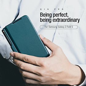 Bao da cho Samsung Galaxy Z Fold6 (Fold 6 5G) hiệu Nillkin Qin Pro Leather case (chống sốc, có khe để bút)- Hàng chính hãng