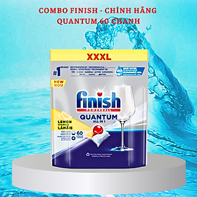 Viên rửa chén bát Finish Quantum Max 60 viên hương chanh 
