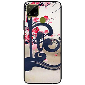 Ốp lưng dành cho Realme C15 mẫu Thư Pháp LỘC Nền Anh Đào