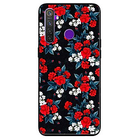 Ốp lưng in cho Realme 5 Pro/ Realme Q Mẫu Hồng Đỏ Nền Đen
