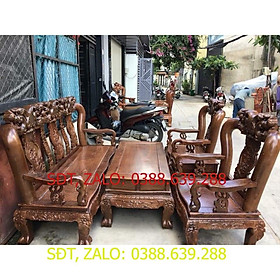 Bộ bàn ghế giả cổ minh quốc đào gỗ mun đuôi công