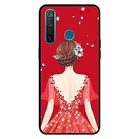 Ốp Lưng in cho Realme 5 Mẫu Cô Gái Váy Đỏ - Hàng Chính Hãng