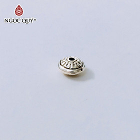 Combo 4 cái charm bạc chặn hạt hình đĩa bay họa tiết - Ngọc Quý Gemstones