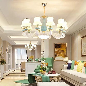 Đèn chùm Ca Sỹ Pha Lê thời thượng 8 và 15 tay bóng, tặng thêm bóng led