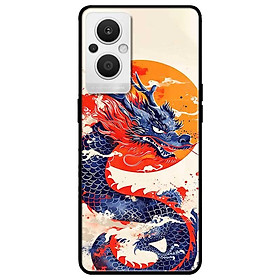 Ốp lưng cho Oppo Reno 2Z - 2F - Reno 6Z - Reno 7Z 5G - 8Z 5G - Reno 8T 4G - Reno 8T 5G - Rồng Xanh Trăng Vàng - Hàng Chính Hãng