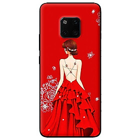 Ốp lưng in cho Huawei Mate 20 Pro mẫu Cô Gái Hai Dây Đầm Đỏ - Hàng chính hãng