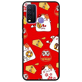 Ốp lưng dành cho Vivo Y30 - Y30i - Y50 mẫu Họa Tiết Mèo Đỏ