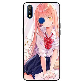 Ốp lưng in cho Realme 3 Pro Mẫu Cúc Tím