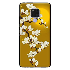 Ốp in cho Huawei Mate 20 Hoa Trắng Nền Vàng - Hàng chính hãng