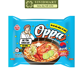 OTOKI - Mì Oppa hương vị Tôm chua cay, Oppa mì tôm chua cay Oppa Hàn Quốc, Mì Oppa Hàn Quốc ăn liền (65g/gói)