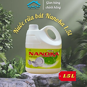 Nước rửa chén, bát hương quế / chanh Nanoka can 1,5L - Hàng Chính Hãng