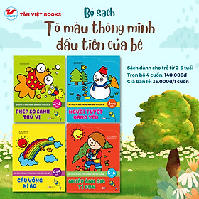 Combo 4 cuốn tô màu thông minh đầu tiên của bé (phép so sánh thú vị,nhiếp ảnh gia tí hon, người tuyết đáng yêu, cầu vồng kỳ ảo)