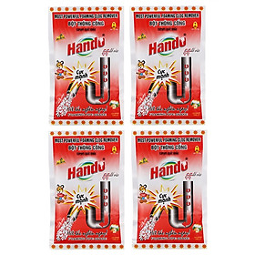 Bộ 4 bột thông cống 100g xuất khẩu hando cực mạnh ( đỏ - dùng cho đường ống an toàn )
