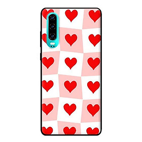 Ốp in cho Huawei P30 Trái TIm Ô Vuông - Hàng chính hãng