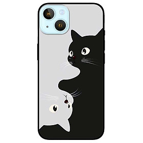 Ốp lưng cho IPhone 14 - 14 Plus - 14 Pro - 14 Pro Max - Mèo Trắng Đen - Hàng Chính Hãng