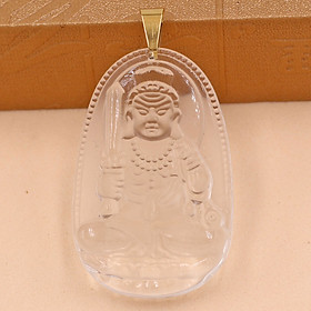 [Tuổi Dậu] Mặt Dây Chuyền Phật Bất Động Minh Vương Đá Pha Lê Trắng Size Nhỏ 3.6cm & Size Lớn 5cm- Tặng Kèm Móc Inox - Phong Thủy 868 - May Mắn - Bình An