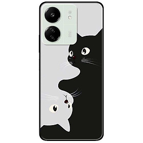 Ốp lưng Redmi 9T - 13C - 13 4G - Redmi Note 13 4G - Note 13 Pro 4G - Note 13 Pro 5G - Mèo Trắng Đen - Hàng Chính Hãng