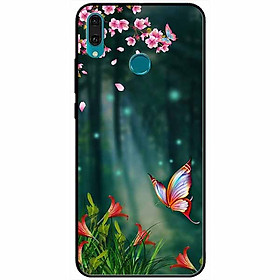 Ốp lưng dành cho Huawei Y9 2019 mẫu Bướm Và Hoa Đỏ
