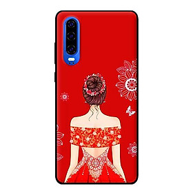 Ốp lưng in cho Huawei P30 mẫu Cô gái váy ngang vai - Hàng chính hãng