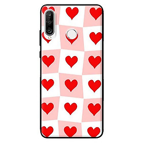 Ốp in cho Huawei P30 Lite Trái TIm Ô Vuông - Hàng chính hãng