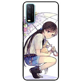 Ốp lưng dành cho Vivo Y20 - Y20s - Y12s mẫu Cô Gái Ngồi Cầm Dù