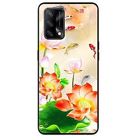 Ốp lưng dành cho Oppo A54 - A74 - A94 mẫu Sen Đỏ Và Koi