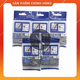 [Combo 5 hộp] Nhãn In Brother HZe-221 - Đen nền trắng 9mm x 8m - Hàng nhập khẩu