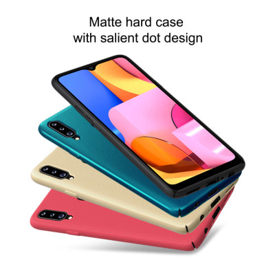 Ốp Lưng Sần chống sốc cho Samsung Galaxy A20s hiệu Nillkin Super Frosted Shield (Đính kèm giá đỡ hoặc miếng dán từ tính) - Hàng Chính Hãng