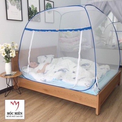 Màn Chụp Cao Cấp Mộc Miên Đỉnh Rộng - Kích thước 2,2mx2m Không Hoạ Tiết ( Hà Nội )