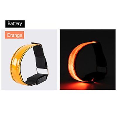 Đai đeo cánh tay phản quang có đèn led an toàn khi chạy bộ, đạp xe vào ban đêm - Băng đeo tay phản quang - Hàng chính hãng