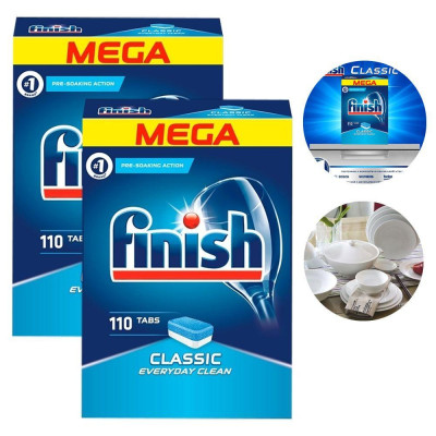 Combo 2 hộp 110 viên rửa bát Finish Classic Dishwasher Tablets (2x110viên)