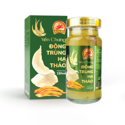 Hộp yến chưng đông trùng hạ thảo Healwa (1 hộp x 6 lọ x150ml) Bồi bổ sức khỏe giảm lượng cholesterol trong máu