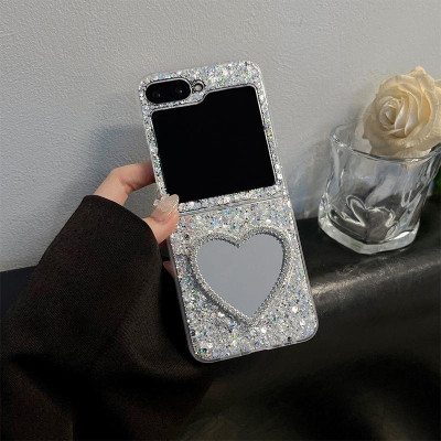 Ốp Lưng Cho Samsung Galaxy Z FLIp 7 / Z Flip 6 / Z Flip 5  Kim Tuyến Có Gương Soi - BUM STORE GALAXY CASE